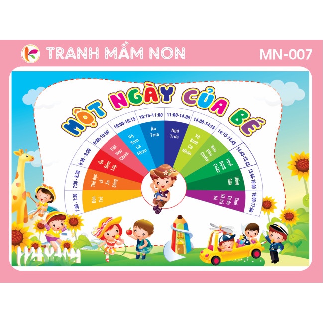 Decal mầm non - GÓC MỘT NGÀY CỦA BÉ