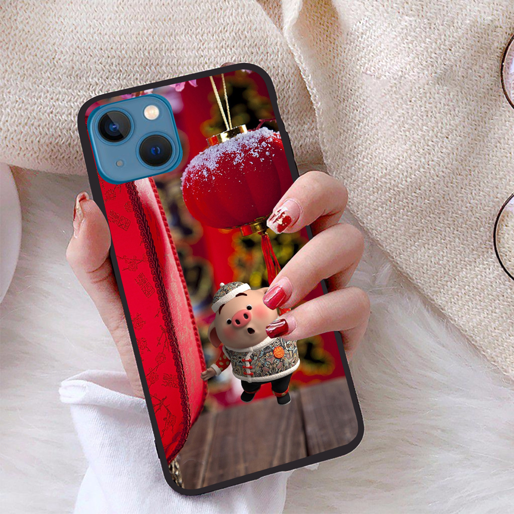 Ốp lưng iPhone 13 viền dẻo TPU BST Pig Cute