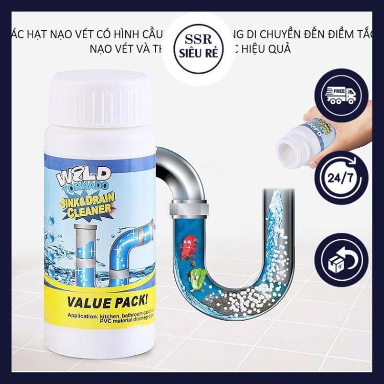 Bột Thông Cống WLLD TORNADO 110g, Thông Bồn Rửa Chén Thoát Nước