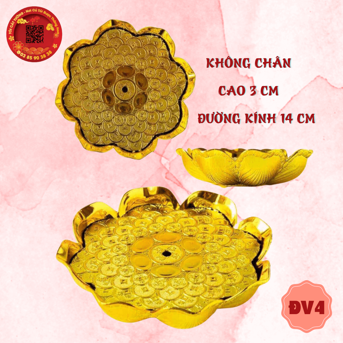 Set 10 đế vàng hoa sen - TỎI CÁT TƯỜNG