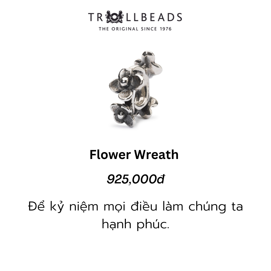 Trollbeads Bead Bạc cao cấp Flower Wreath