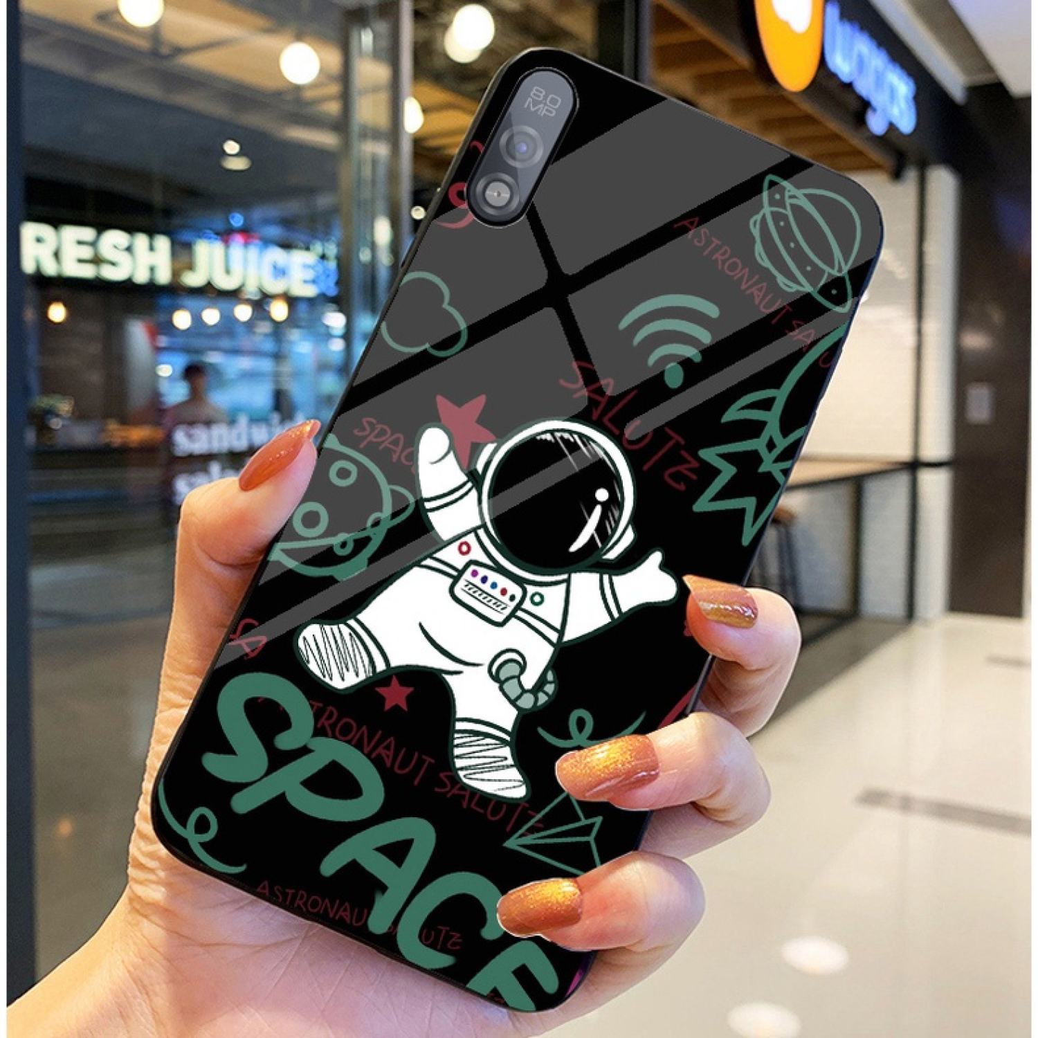 Ốp lưng vsmart bee 3 ốp kính bóng cao cấp phi hành gia