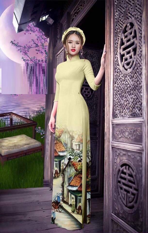 Set Áo Dài Cách Tân Hoa Nổi Thêu 3D Dáng Dài Có Size To NGOCTRANSHOP - NT2098