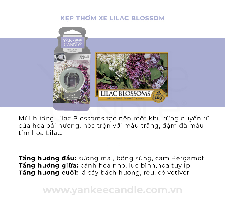 Kẹp thơm xe Yankee Candle - Lilac Blossoms