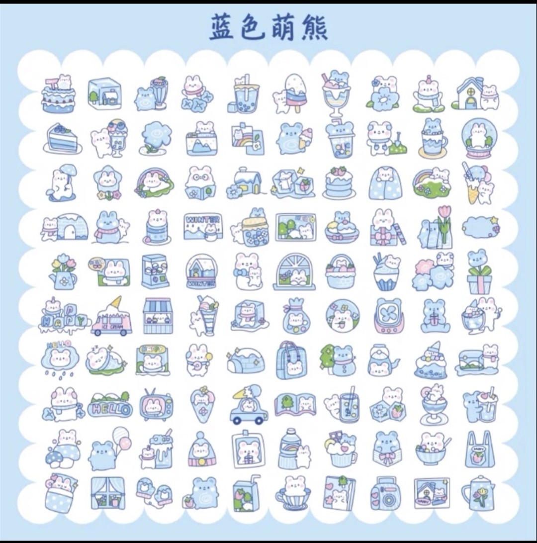 Set Sticker 200 miếng (100 mẫu x 2 miếng)
