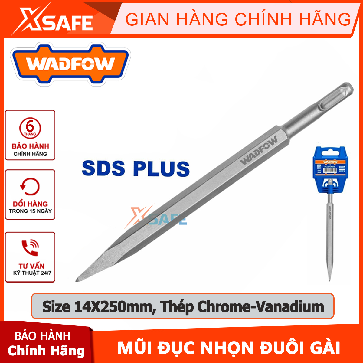 14x250mm wadfow wgz1201 tapered end chisel uses chrome steel-maleate Hammer for concrete chisel, Foundation chisel,...
