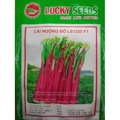 Hạt giống rau cải ngồng đỏ - 1 gói 5gr