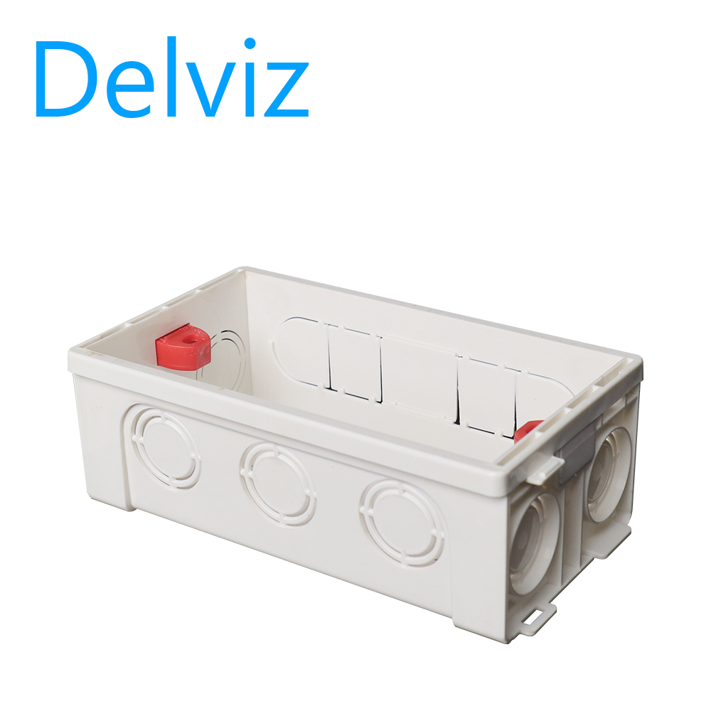 Delviz Southeast Asia wall socket, household jack, AC 110-250V, 146mm * 86mm white panel, four hole wall socket+three hole power socket, equipped with junction box, easy to install