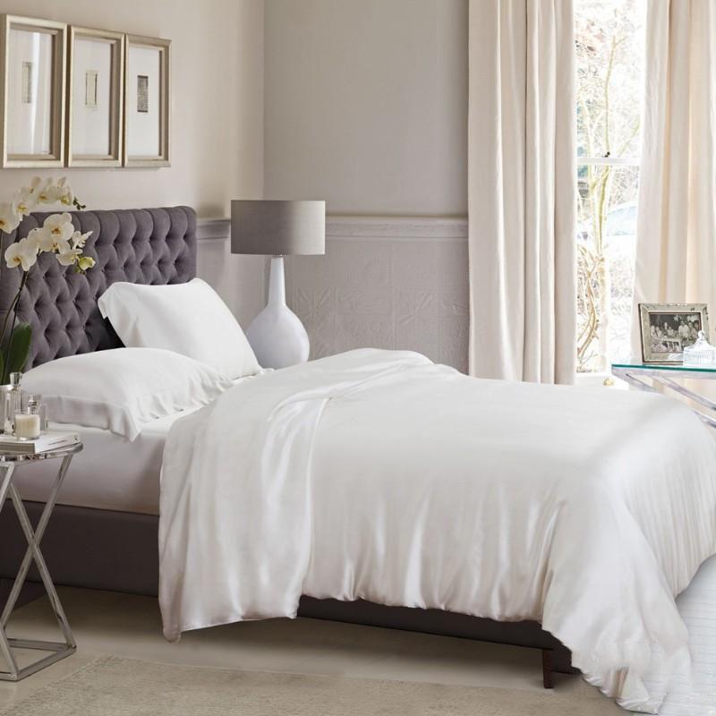 [HCM]( Lụa Loại 1) Ga - Drap Giường Lẻ Phi Lụa Lan Pham Bedding - Màu Trắng