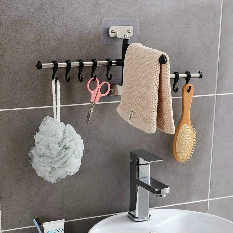 Thanh treo kèm móc đa năng xoay 180 độ