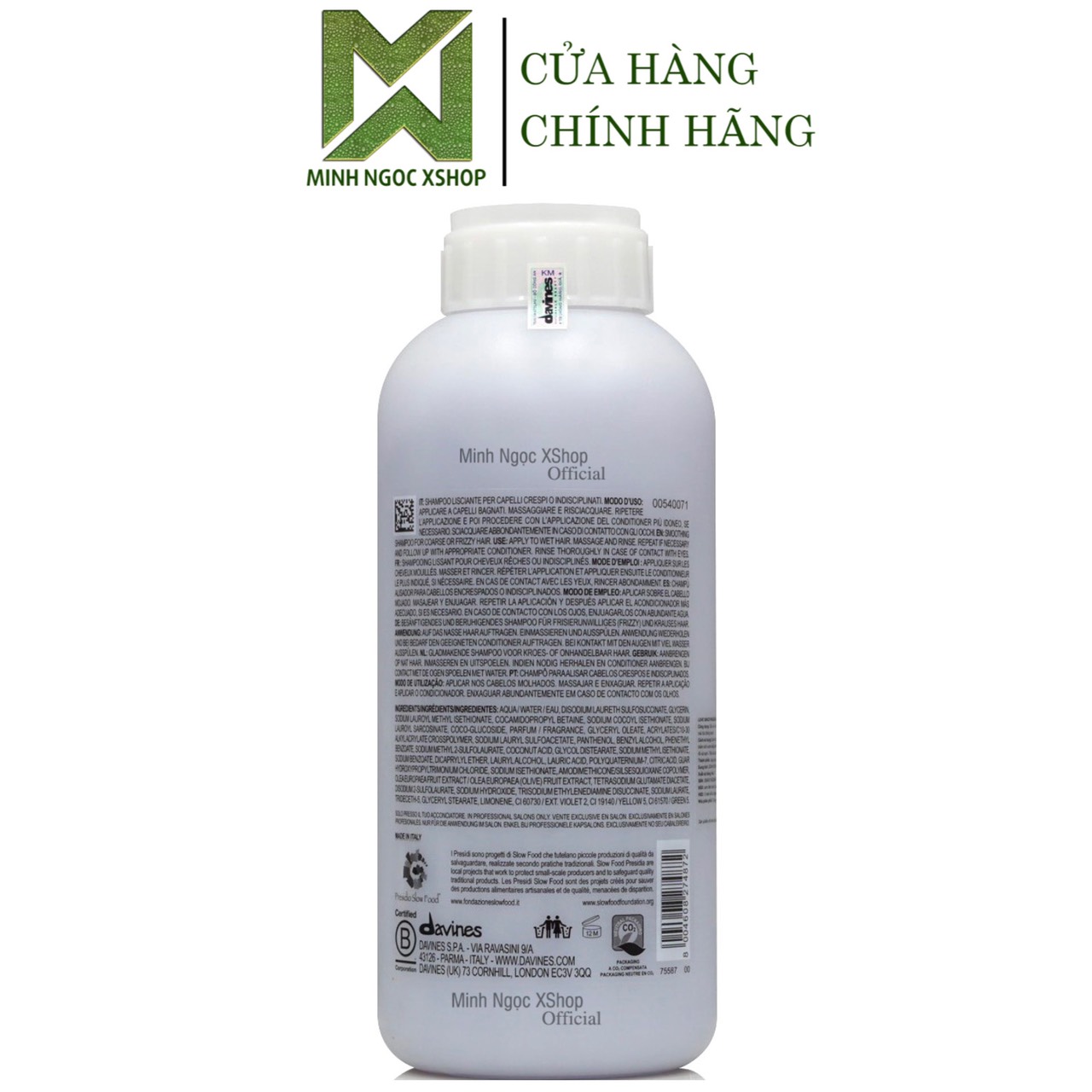Dầu gội siêu mượt Davines Love Smoothing 1000ML