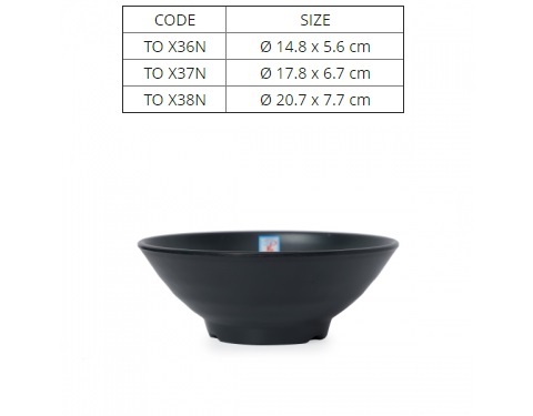 Tô Nhựa Melamine Đen Nhám Nhiều Size