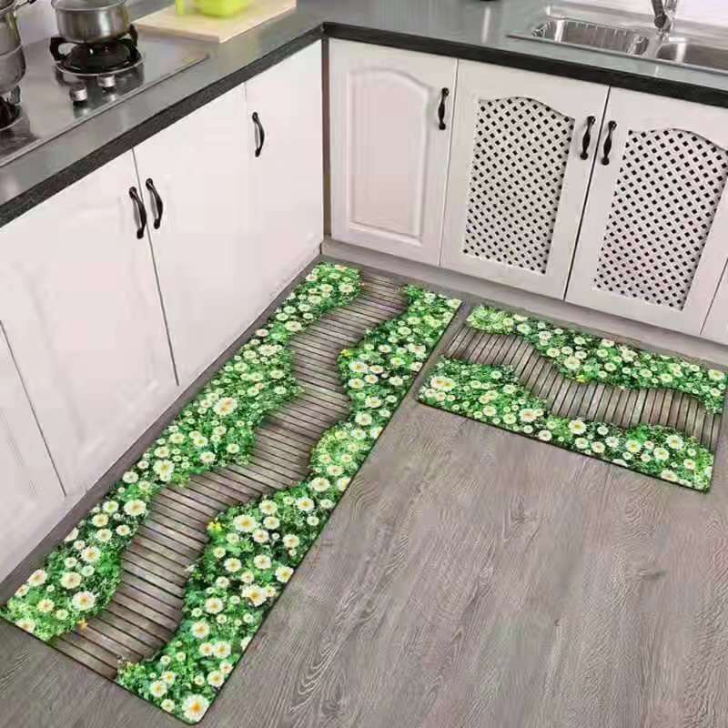 Combo 2 Thảm Trải Sàn Nhà Bếp 3D Chống Trơn Trượt