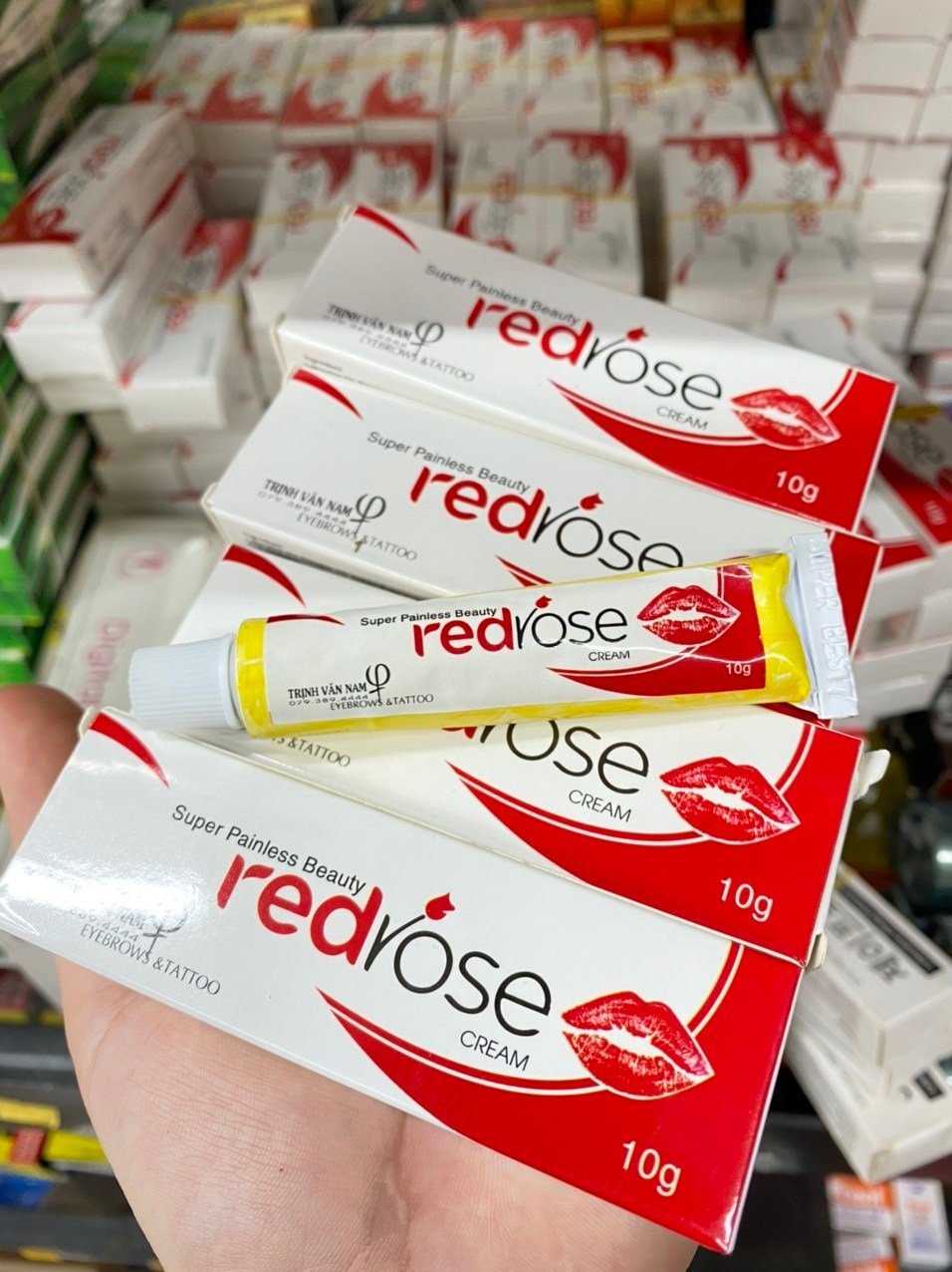 Tê Redrose phun săm mày môi | Tê Rose phun xăm mày môi mí