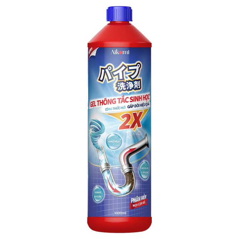 Gel thông tắc sinh học AIKOMI vệ sinh cống, làm sạch đường ống, chậu rửa bát, nhà vệ sinh