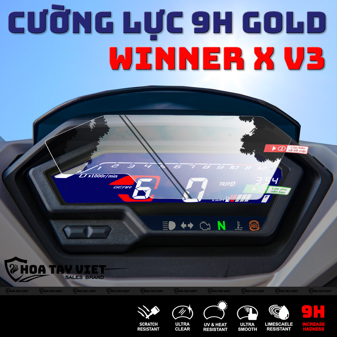 Winner X V3 Miếng Dán Cường Lực Mặt Đồng Hồ Honda Winner X V3 Chống Trầy Xước