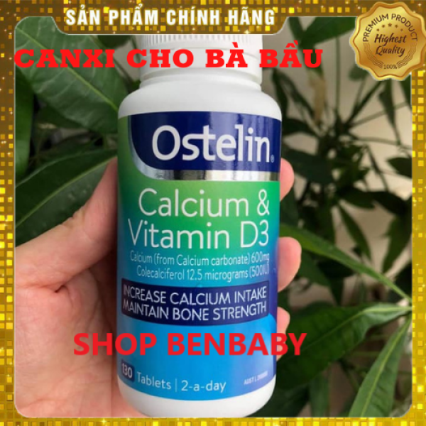 [FREESHIP - MẪU MỚI] Calcium & Vitamin D3, Canxi cho bà bầu (130v) nhập khẩu