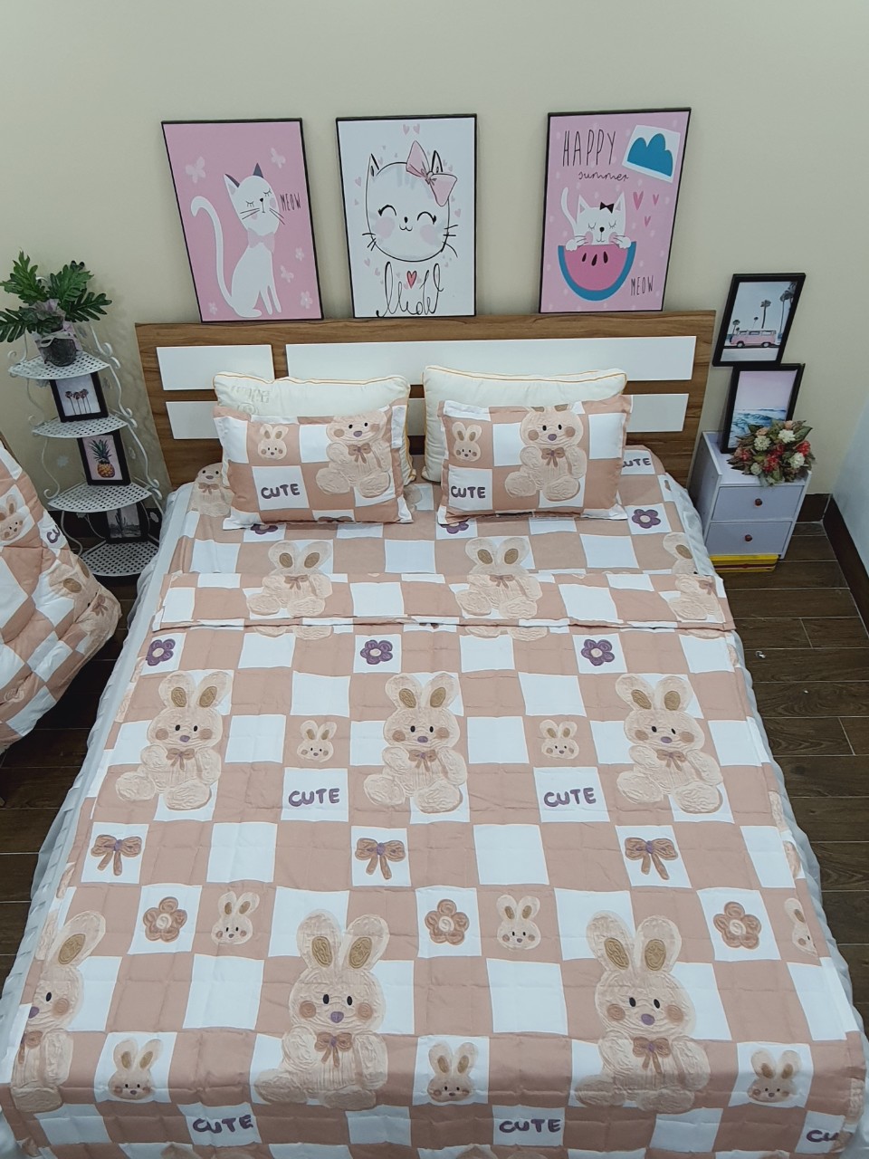 Bộ 5 món chăn hè thu, ga gối mẫu mới: thỏ tim xanh, nâu, tim đỏ new, cá voi xanh, công chúa ... - có bán lẻ Chỉ mua 01 chăn hè - Mền đắp điều hoà