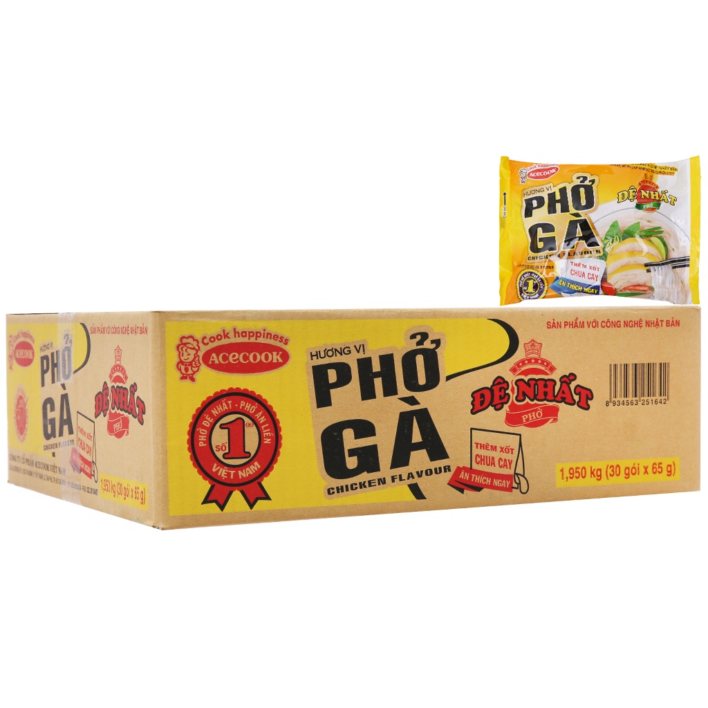 [HCM][Lốc 15 gói] Phở gà ăn liền Acecook Đệ Nhất 65g