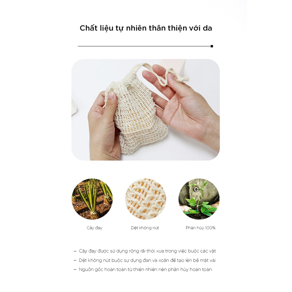 Combo Túi Lưới Tạo Bọt Sợi Lanh Thiên Nhiên
