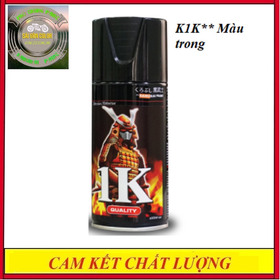 Sơn xịt Samurai màu trong phủ bóng K1K