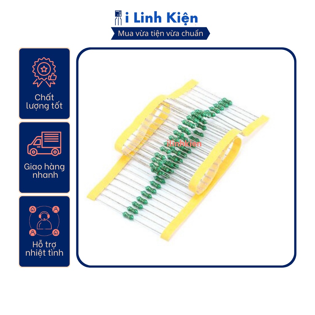 Cuộn cảm vạch 1/4w từ 1uf đến 1mh 0307