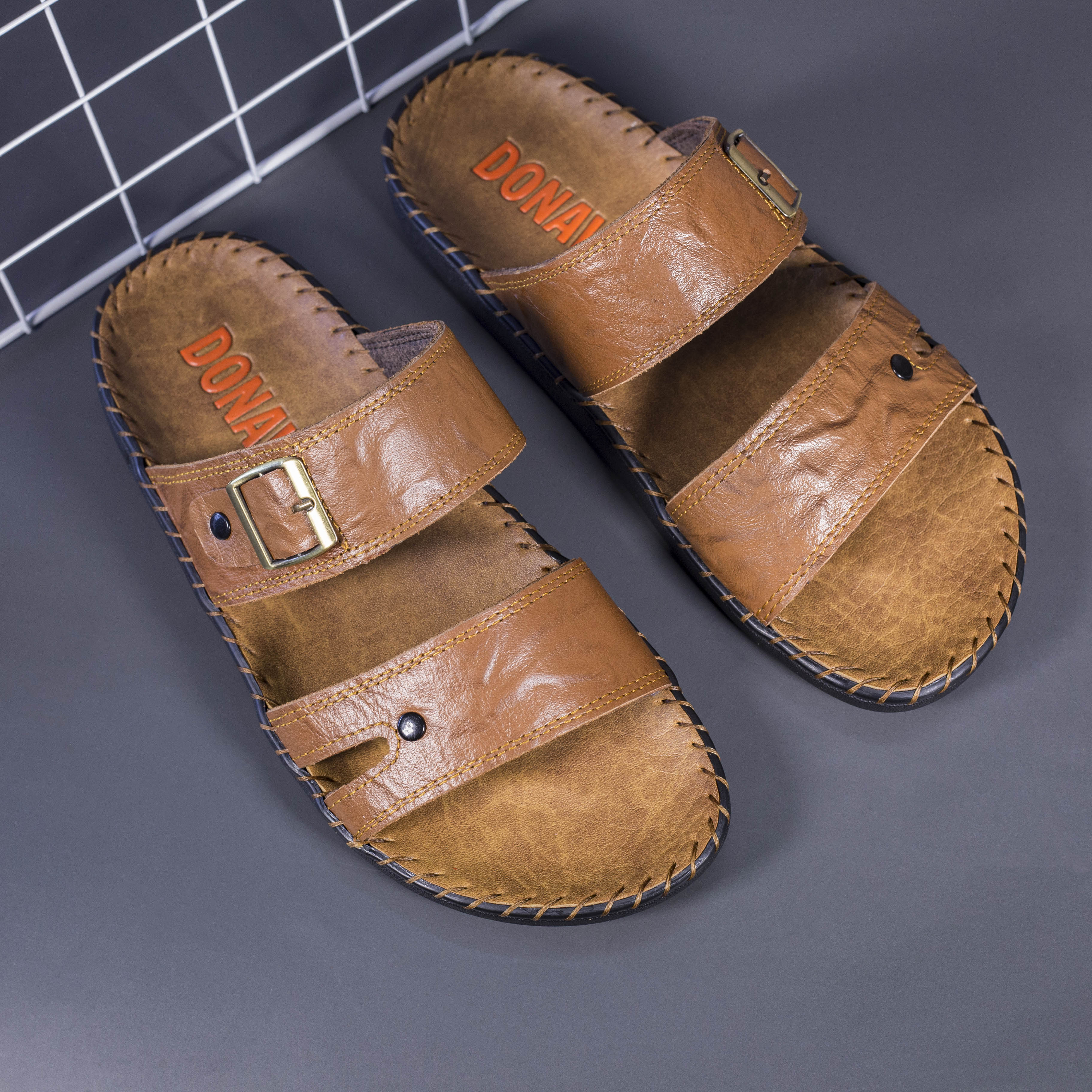 DÉP NAM 2 QUAI DA BÒ THẬT, KIỂU KHOÁ THỜI TRANG MỚI V.2QK