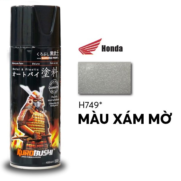H749 _ Sơn xit Samurai H749 màu xám mờ _ Matte grey