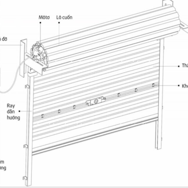 Khóa ngang cửa cuốn tấm liền (chìa 2 cạnh và chìa 4 cạnh)