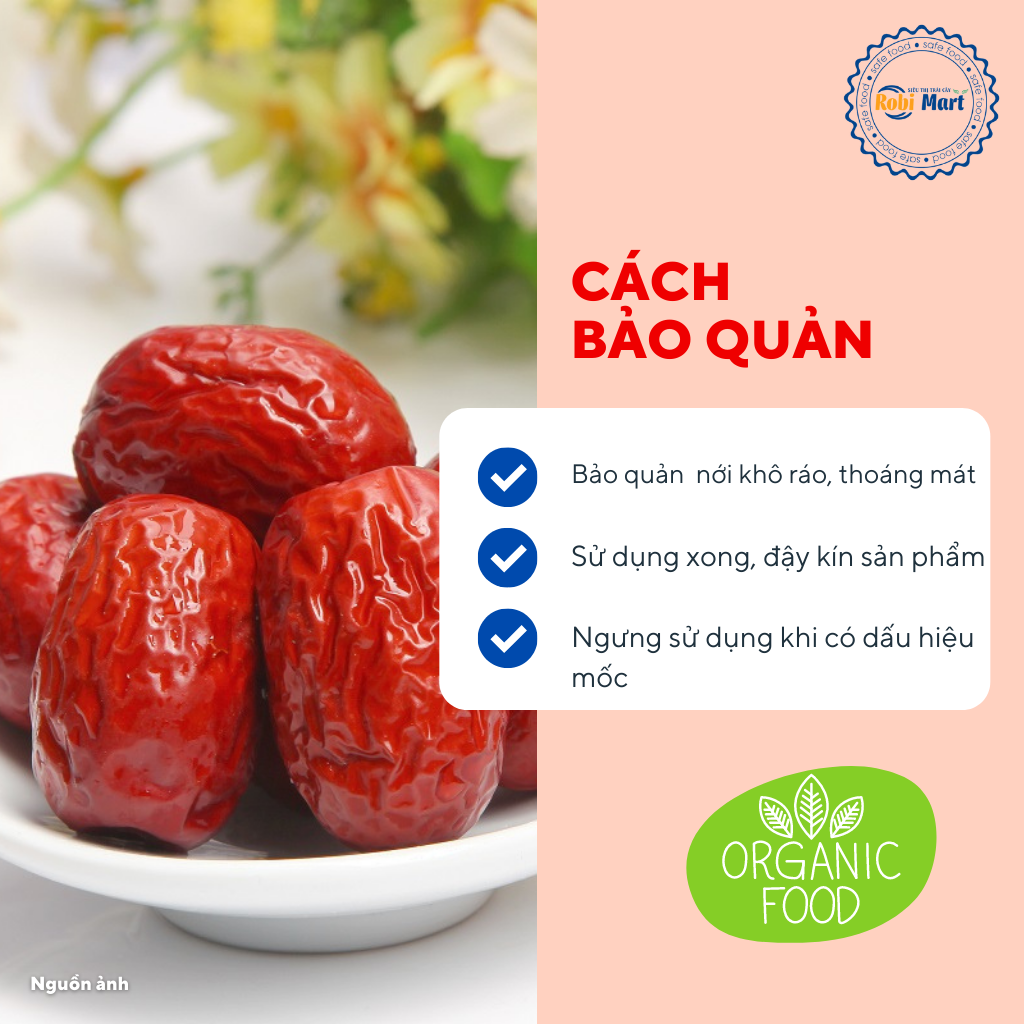 Táo đỏ sấy lạnh Robi Mart gói 500gr - Quả to tròn hàng loại 1 chính hãng