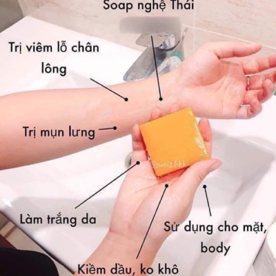 Xà Bông Cam xà bông Cám gạo 65gam/1cục xà bông cục trắng da giảm mụn lưng GIẢM THÂM XẦN DA đều màu da Galong Thái Lan