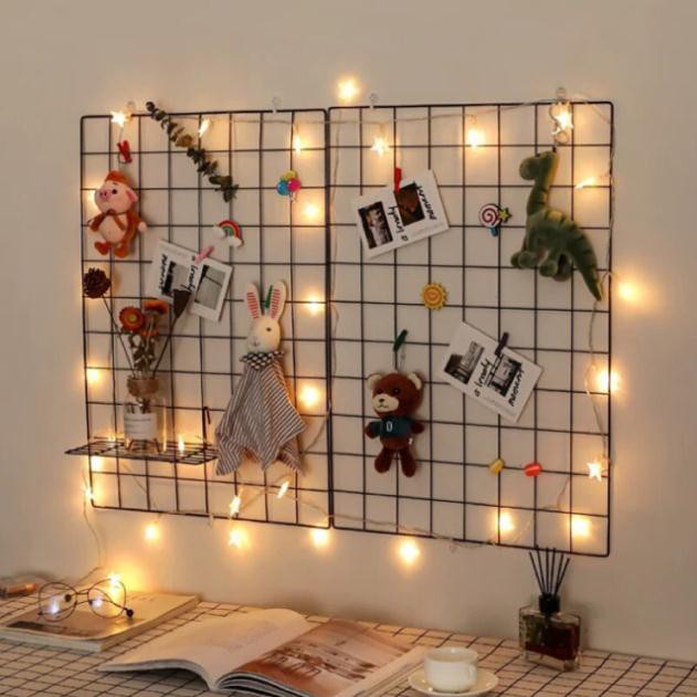 ♻️ Lưới Decor, Trang Trí Nhà Size To (45X35Cm), Bán Kèm Đèn Led, Kẹp Gỗ Treo Ảnh, Giỏ Lưới Chụp Hình,...
