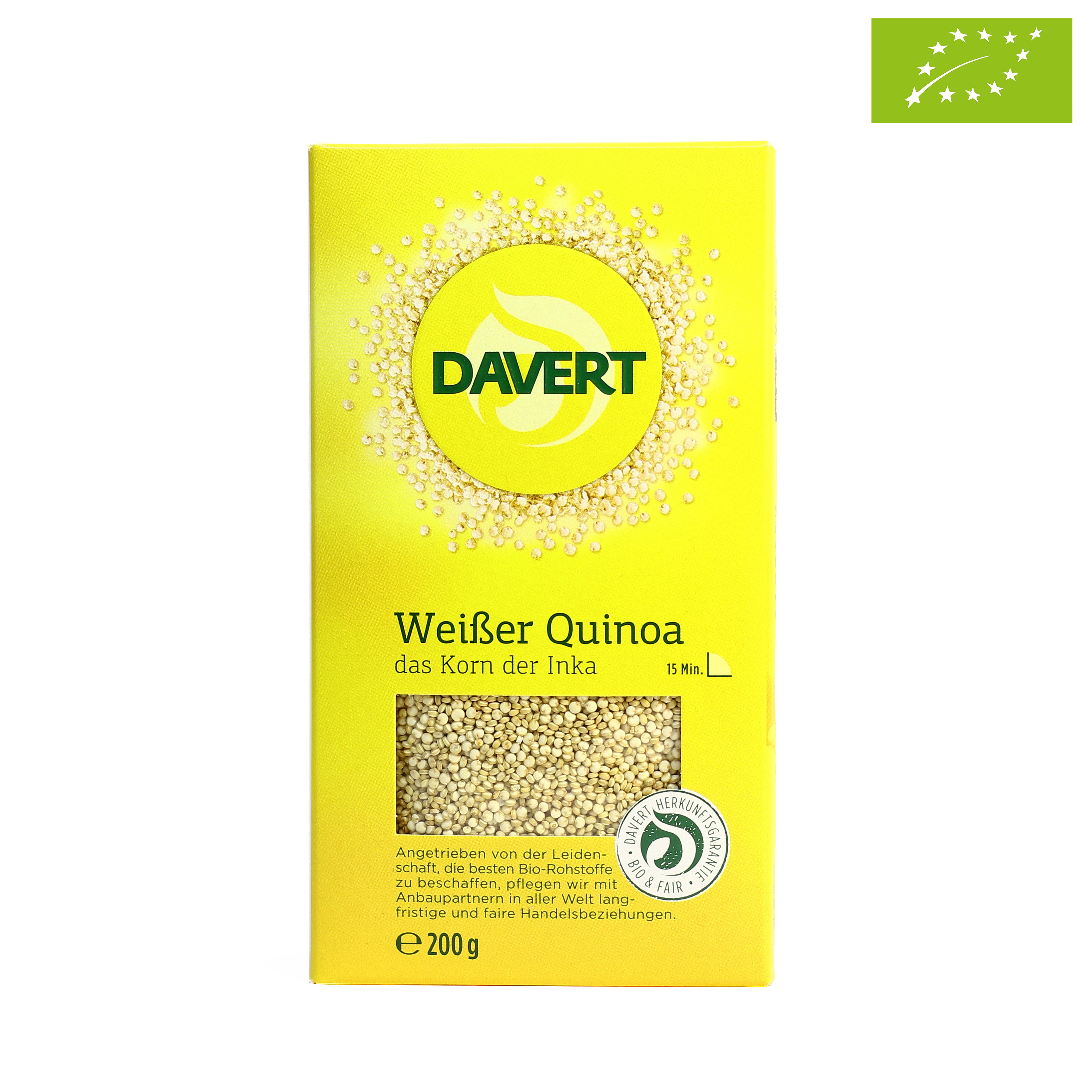 Hạt diêm mạch trắng hữu cơ chưa rang Davert (200g)