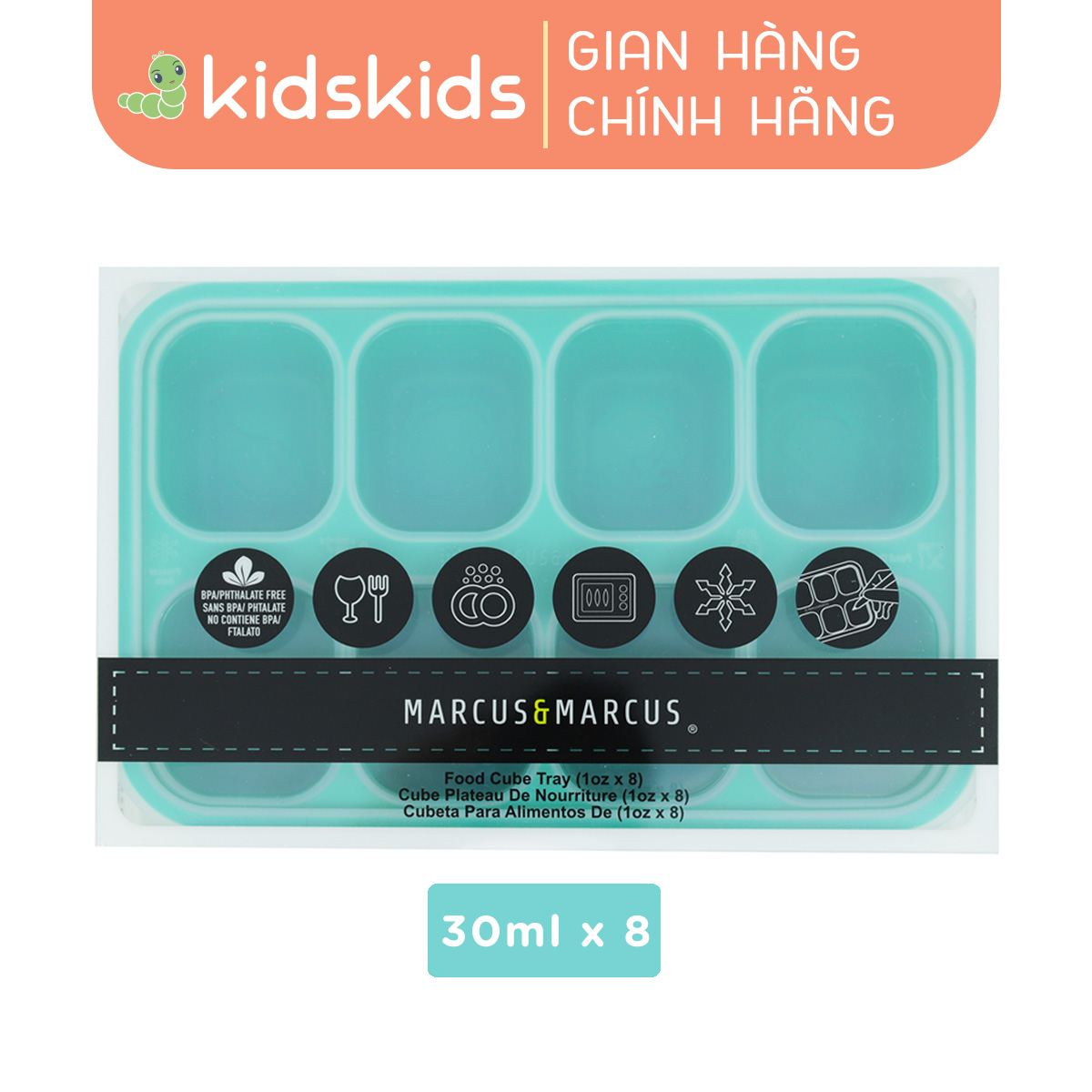 Khay silicon trữ đông đồ ăn dặm cho bé Marcus & Marcus - Ollie