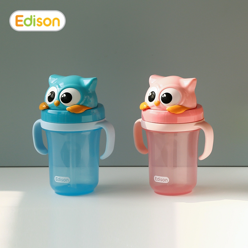 Bình tập uống Edison 2 3D con cú (màu xanh)