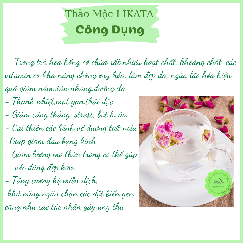 [THƯỢNG HẠNG] Trà Hoa Hồng 100gr Sấy Khô Nụ Đẹp  ( Trà Dưỡng Nhan, Đẹp Da, Giảm Stress, Chống Lão Hóa )