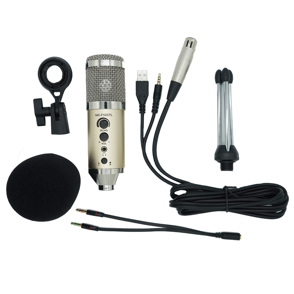 Micro Karaoke không cần cài đặt F500USB Sử dụng cổng USB 2.0 - Microphone Plug and Play