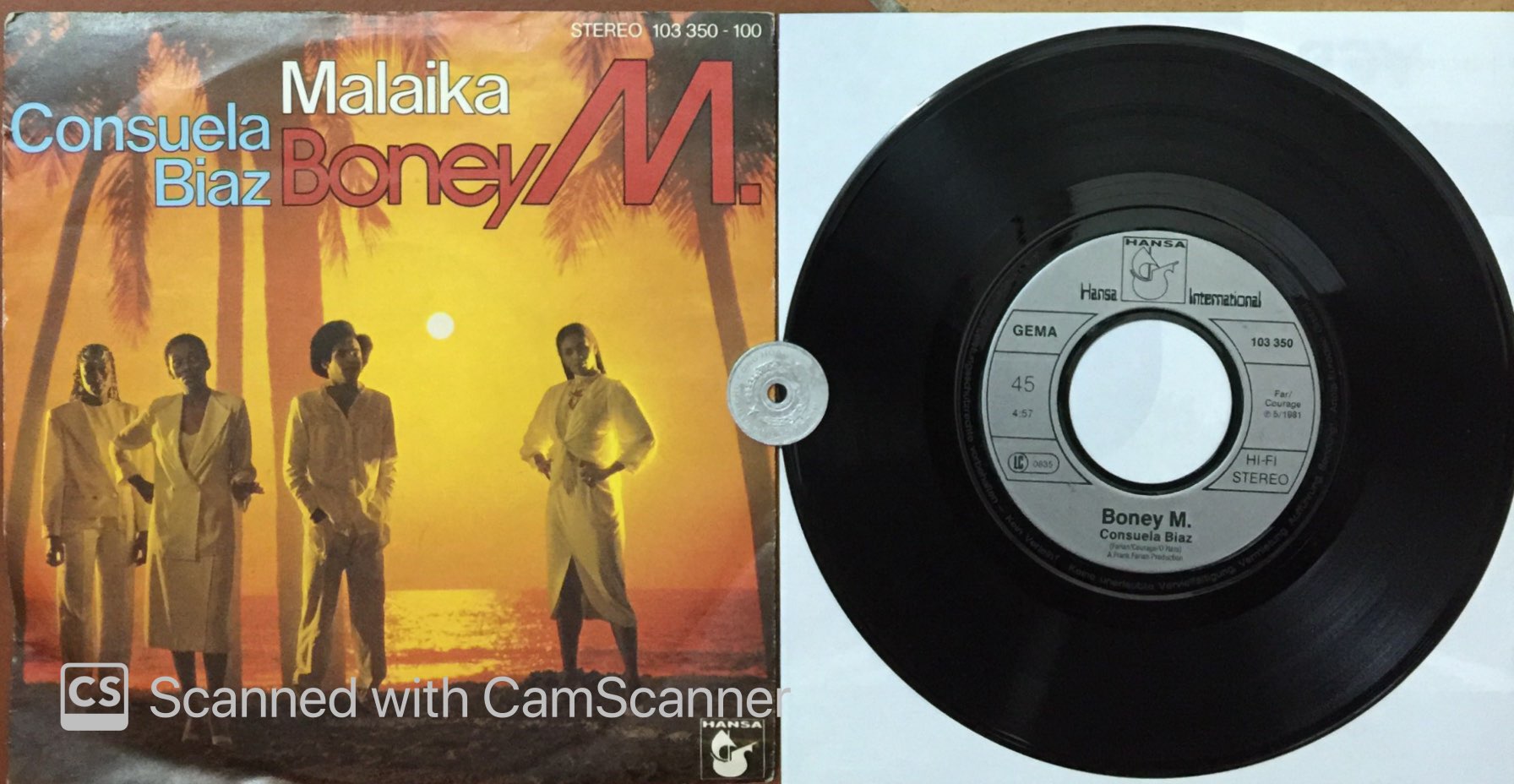 stereomate - Đĩa nhựa - Single Vinyl - 7 inch 45 vòng: Boney M - Malaika / Consuela Biaz