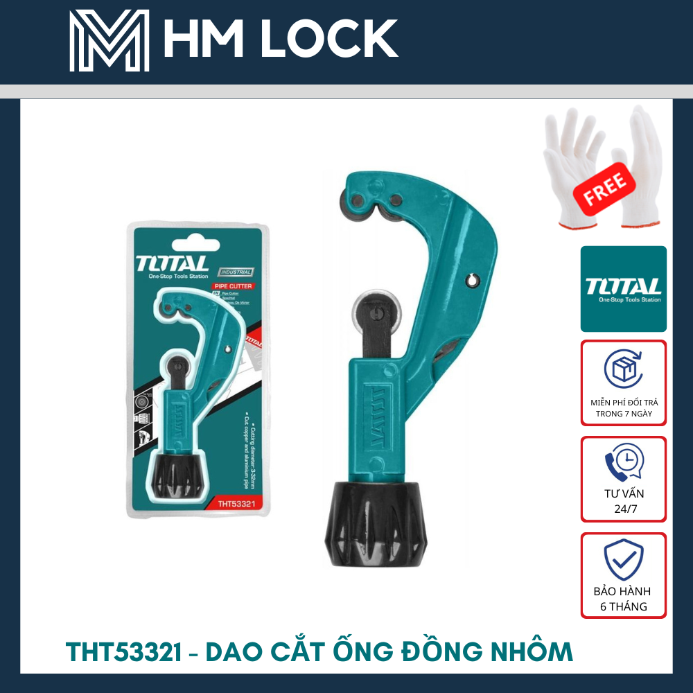KÉO CẮT ỐNG NHỰA PVC TOTAL 3-42MM DÀI 193MM - HÀNG CHÍNH HÃNG - THT53425 - HM LOCK