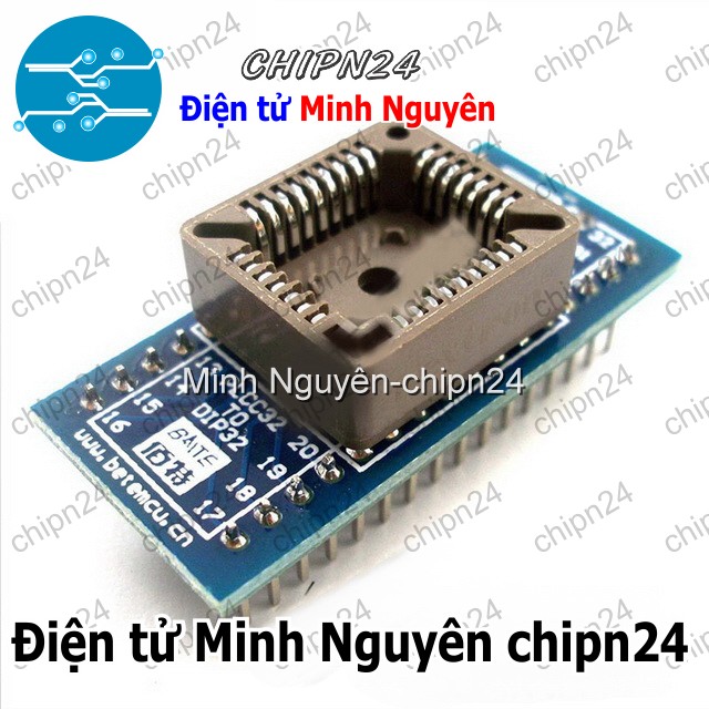 [1 cái] (F25) Đế chuyển PLCC32 sang DIP32