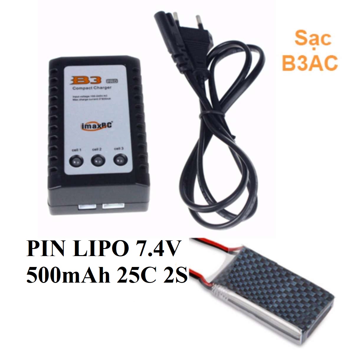 PIN lipo 500mah và bộ sạc pin lipo - ATDTECH