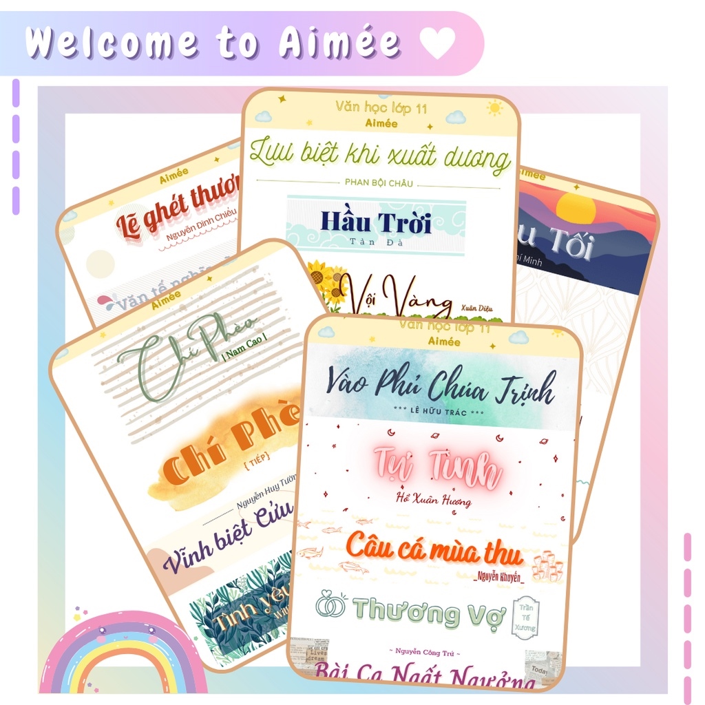 ☍✺ Sticker ngữ văn 11 tiêu đề văn học 11 ÉE