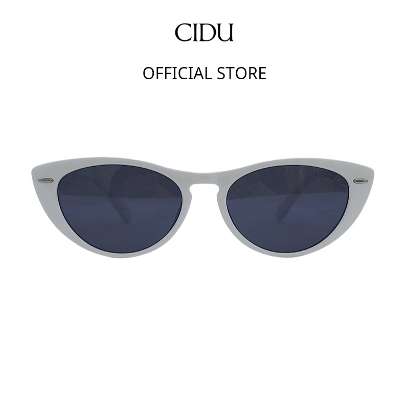 Kính râm bầu dục gọng trắng cidu mk21