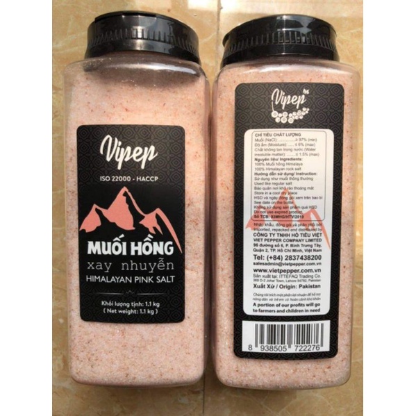 Muối hồng xay nhuyễn Himalayan Pink Salt Vipep 1.1kg