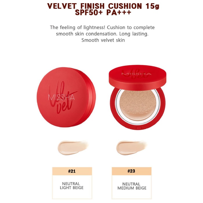 [HCM]?? CHÍNH HÃNG ?? Phấn Nước Mỏng Mịn Che Phủ Tốt Lâu Trôi Missha Velvet Finish Cushion SPF50+ PA+++ ?? FREE SHIP TOÀN QUỐC ??