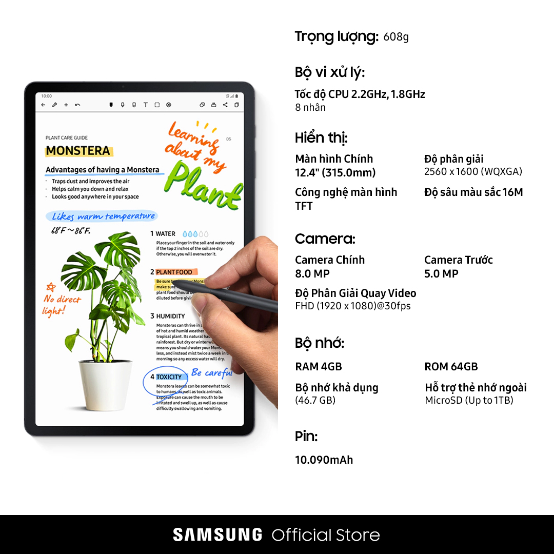 Máy tính bảng Samsung Galaxy Tab S7 FE Wi-Fi 64GB - Hàng Chính Hãng