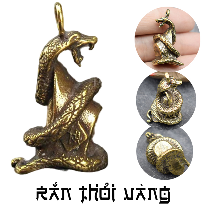 Móc khóa Bằng Đồng Rắn Tuổi Tỵ Phong Thủy Chiêu Tài Vệ Chủ Key Chain Vip UP -  ( Cao Cấp Móc Khoá Phong Thủy Cổ Trang Thủ Công Độc Lạ May Mắn Móc Chìa Khóa Ô tô Xe Máy Trang trí quà tặng kỷ niệm .. khoa oto mockhoa keychain 3d animer )