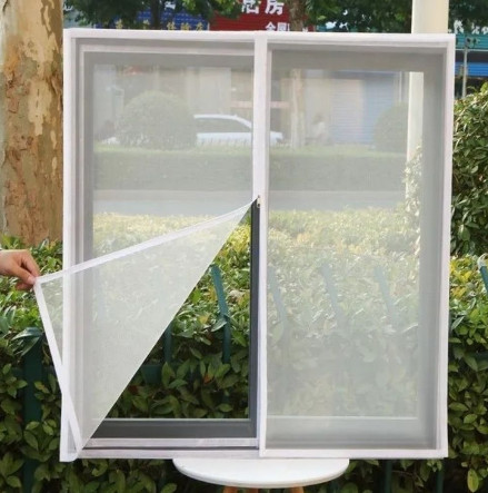 Rèm lưới dán cửa sổ, tự dính, lưới chống muỗi có khoá kéo