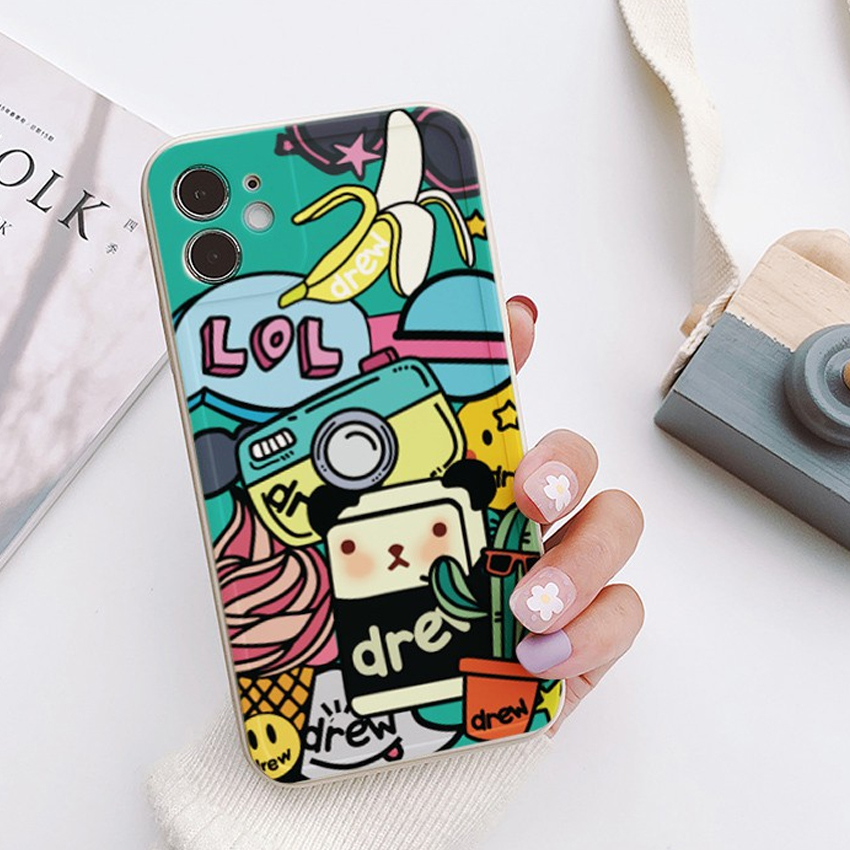 Ốp Lưng Iphone Viền Vuông Hình Drew Shark - Ôp Bảo Vệ Cam iPhone 6/6plus/6s/6splus/7/7plus/8/8plus/x/xr/xs/11/12/pro/max/promax