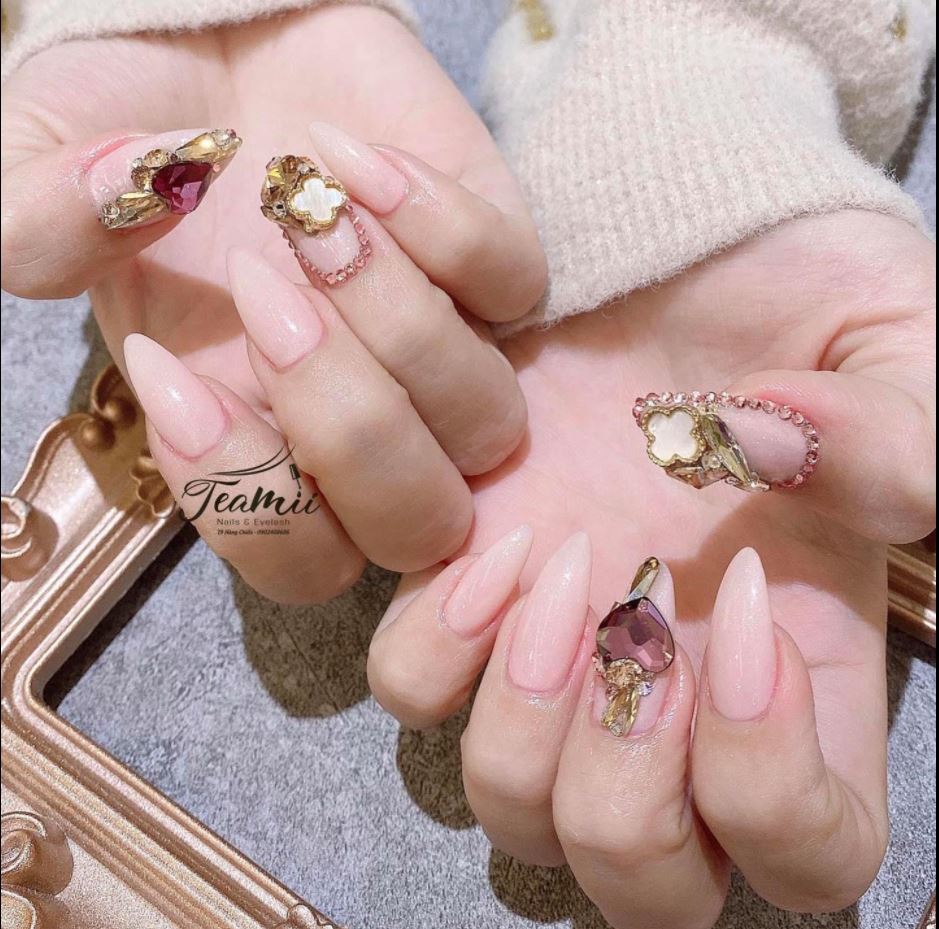 Set charm cỏ 4 lá trang trí móng, trang trí nail